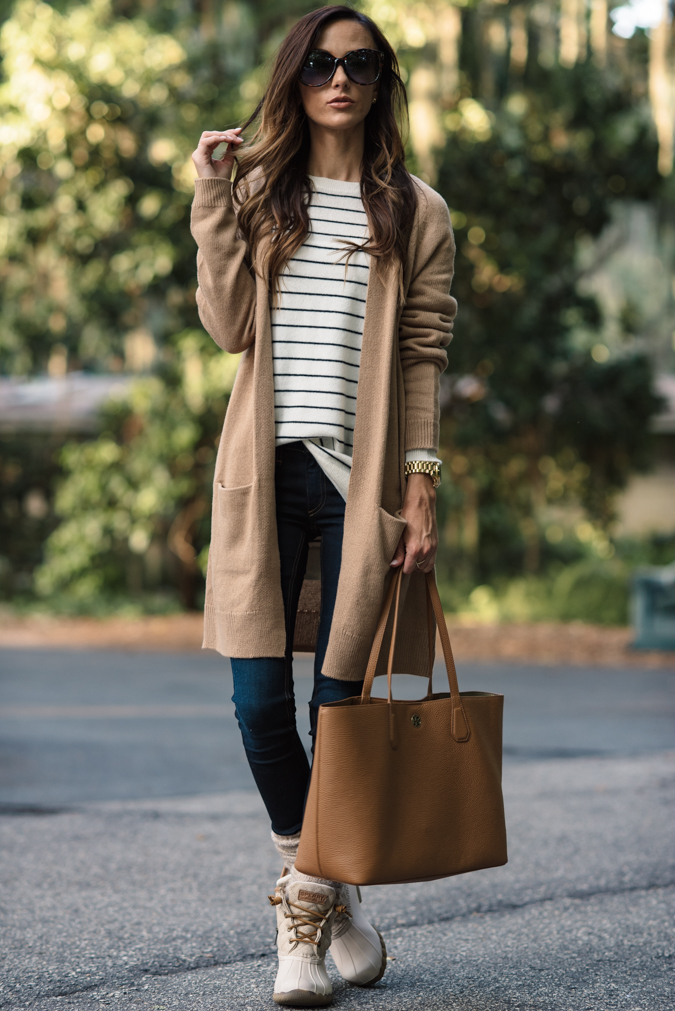 dress with duck boots