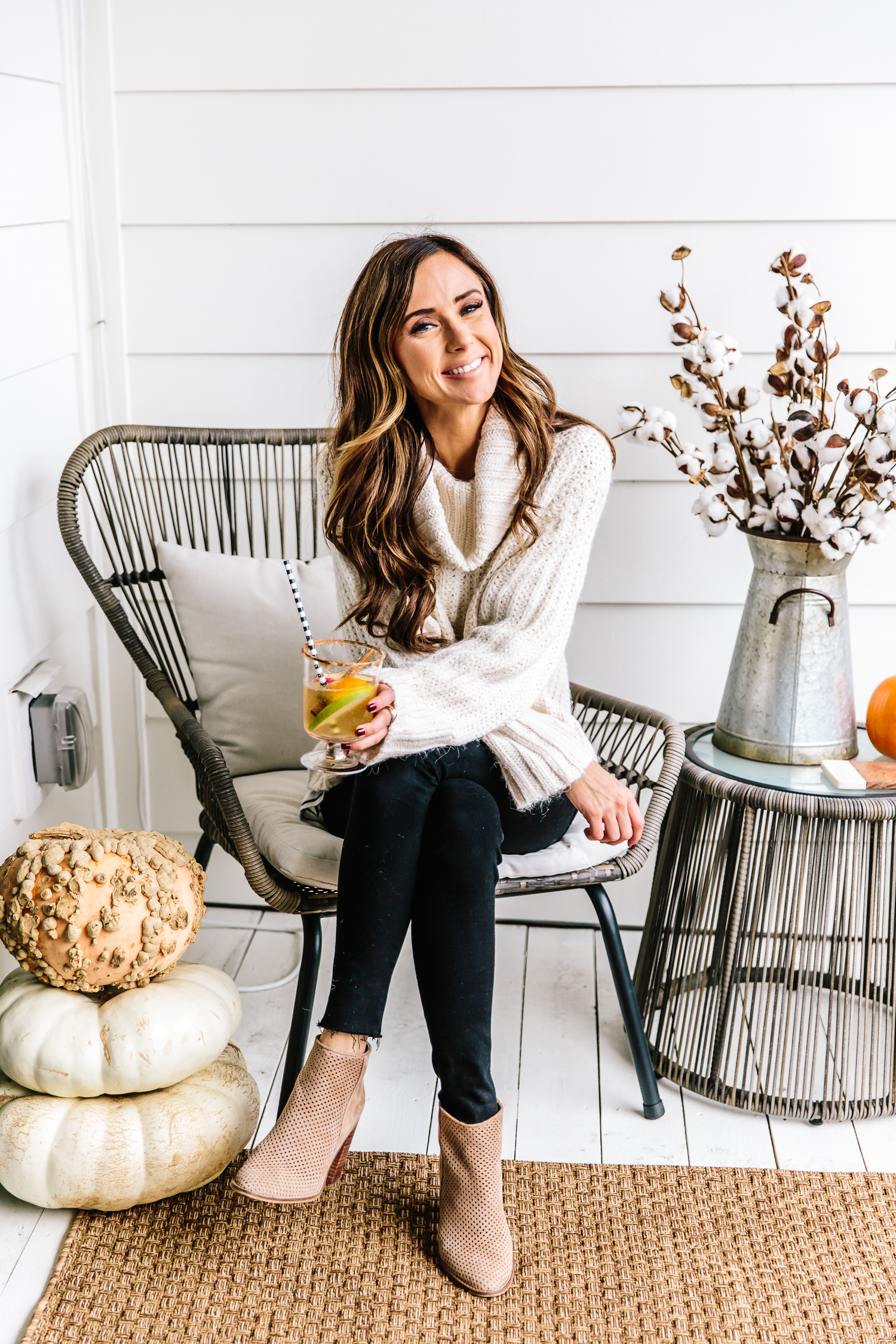 Thanksgiving Outfit Idea: Embroidered Blouse + Ankle Boots - Stitch & Salt