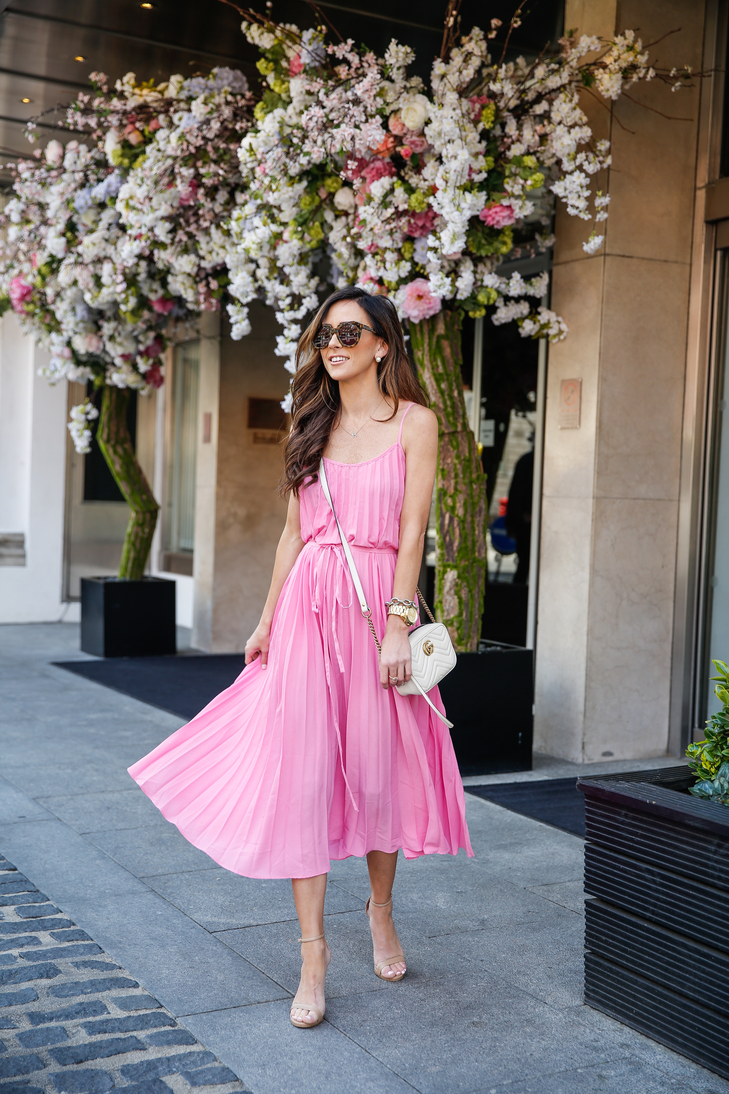 Mango pink pleated store dress