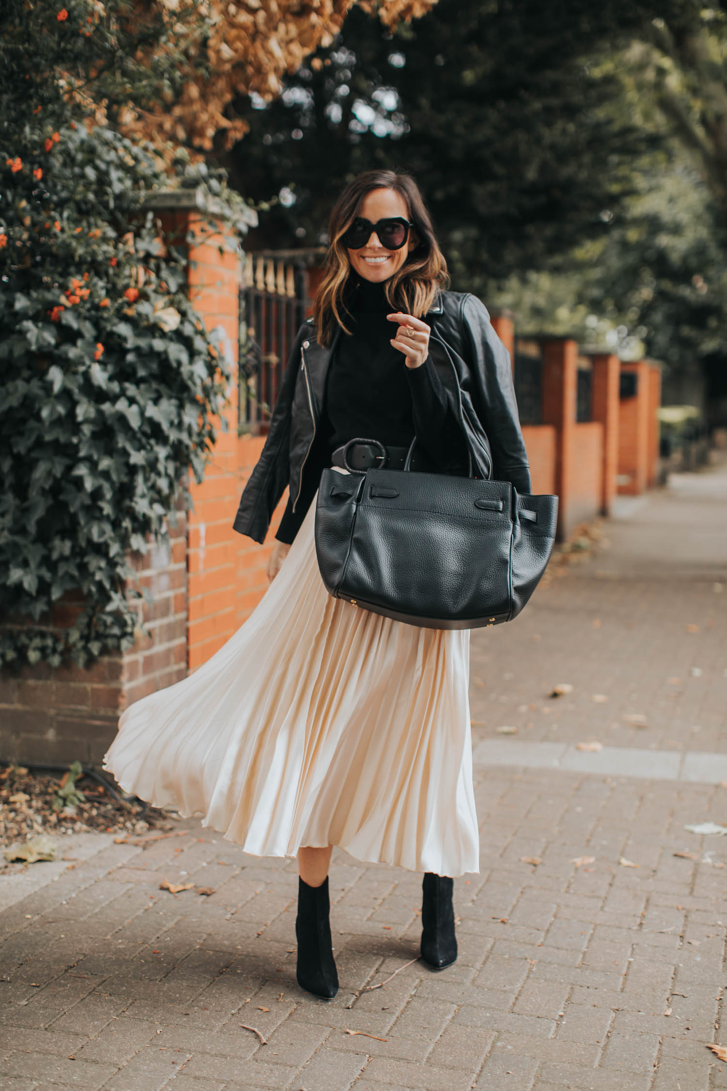 Midi skirt and clearance boots